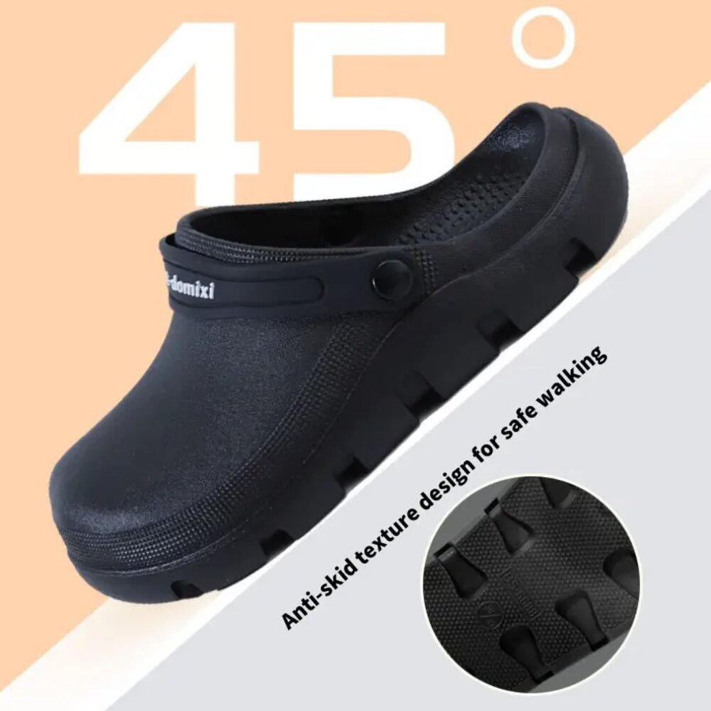 NWT- Grey Waterproof PVC Faux Crocs Clogs Men's 10.5 - Picture 4 of 5